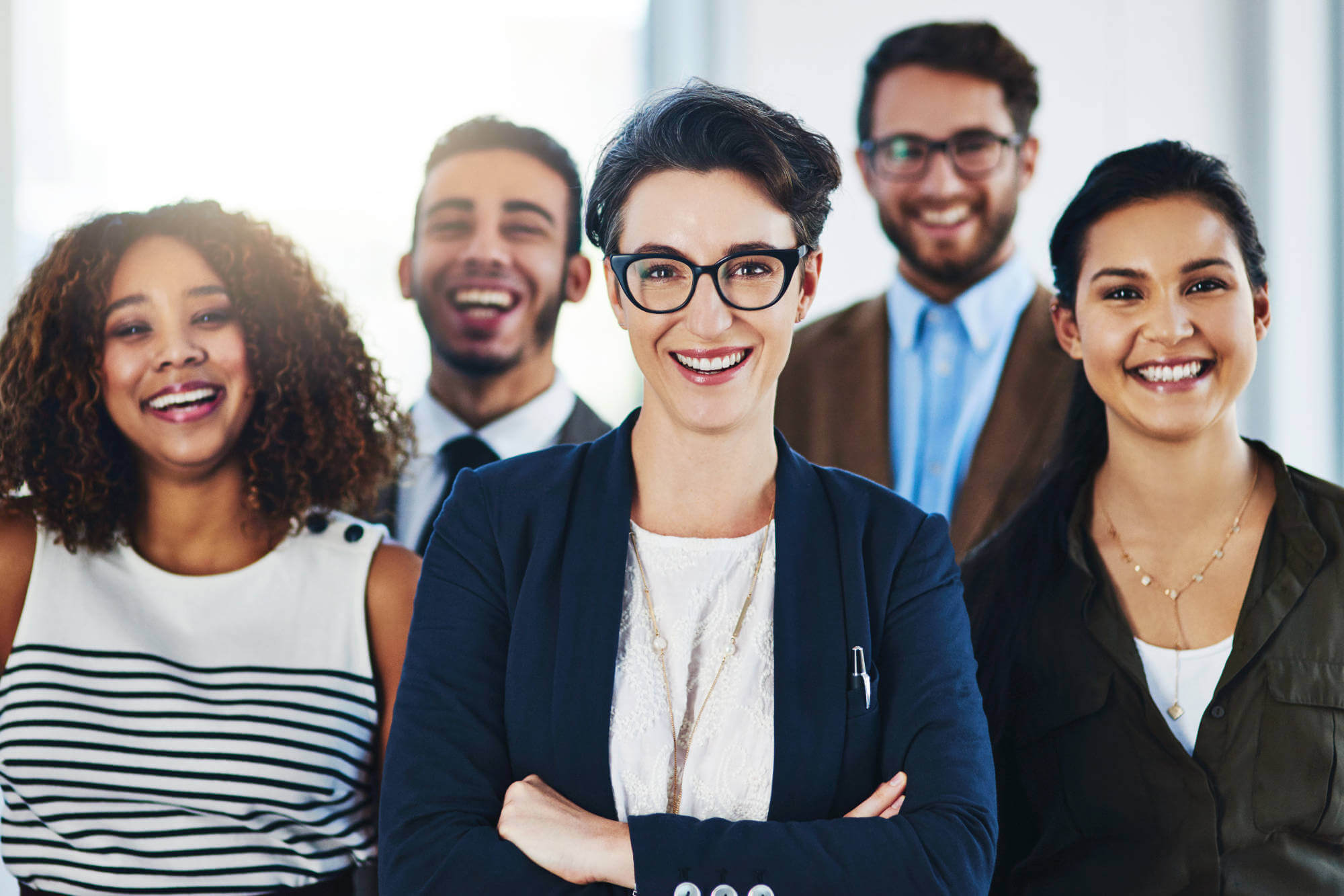 Portrait of a diverse team of professionals standing together